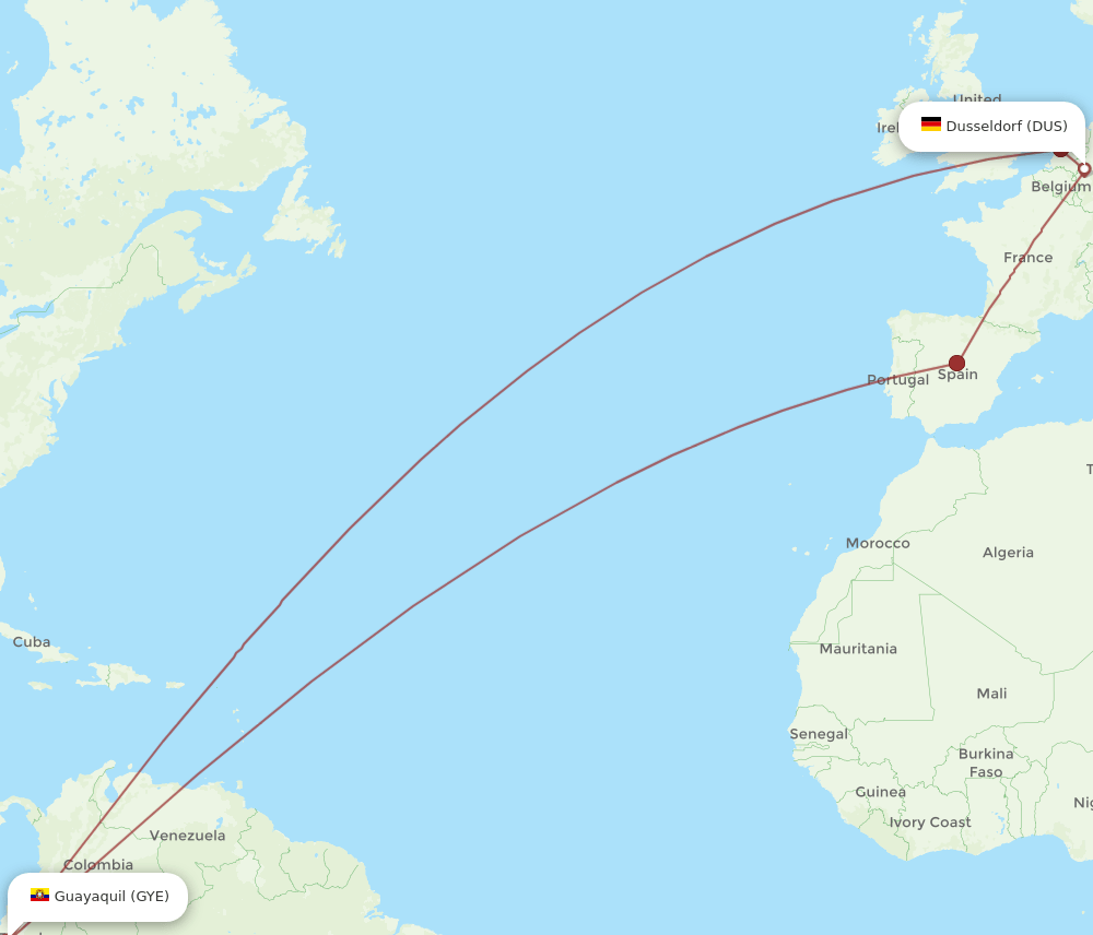 GYE-DUS flight routes