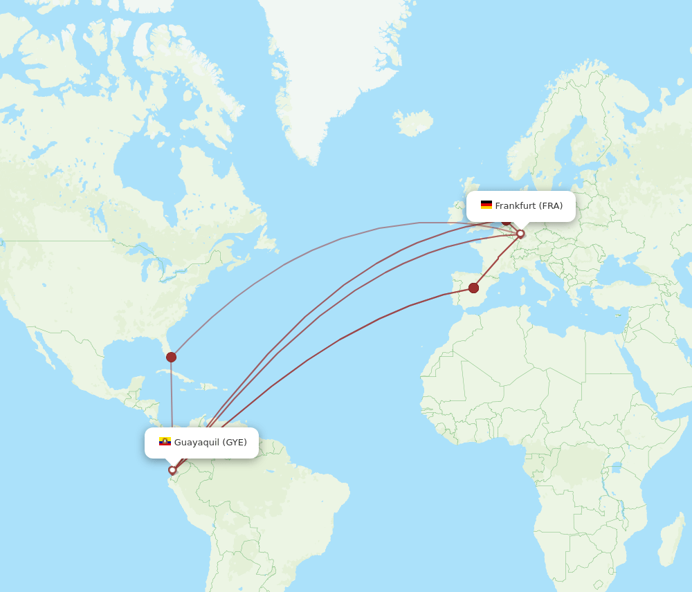 GYE-FRA flight routes