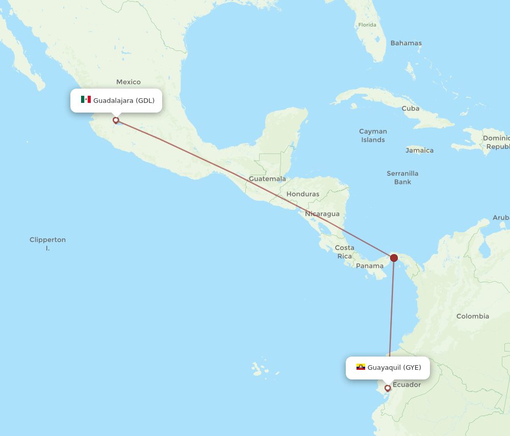 GYE-GDL flight routes