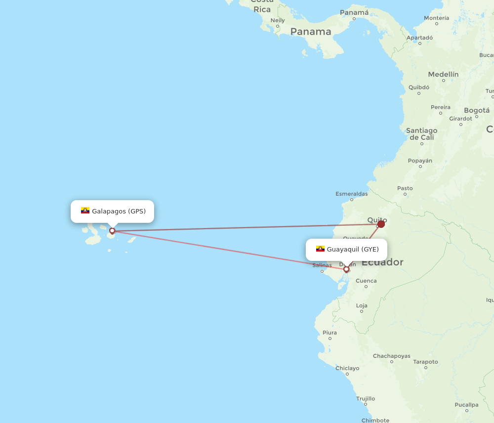GYE-GPS flight routes