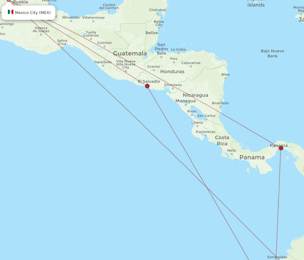 GYE-MEX flight routes