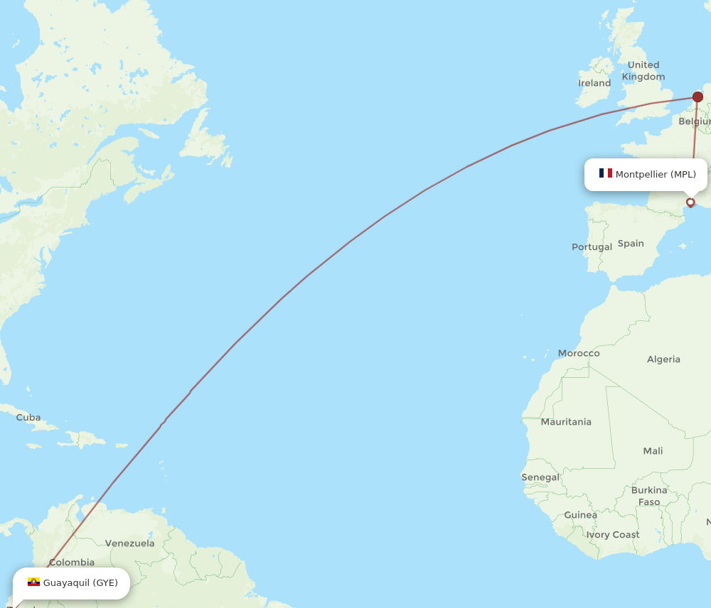 GYE-MPL flight routes