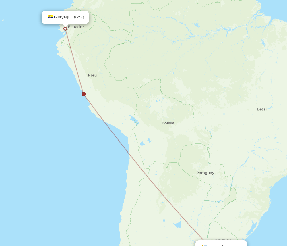 GYE-MVD flight routes