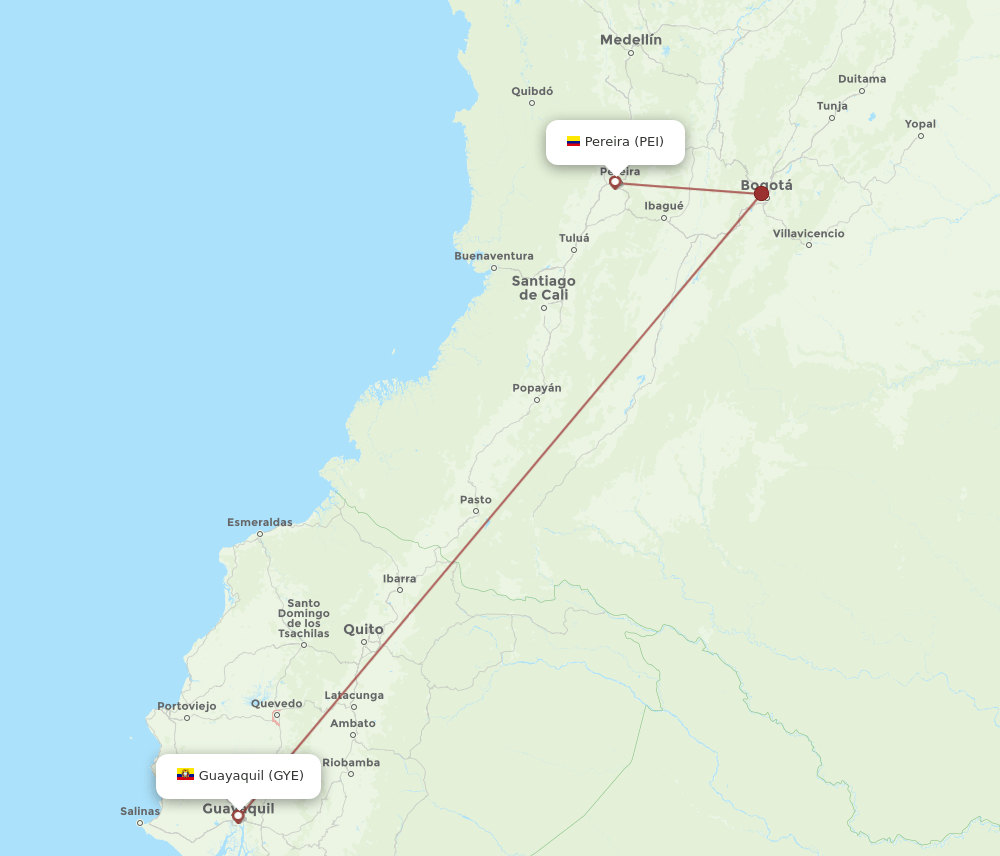 GYE-PEI flight routes