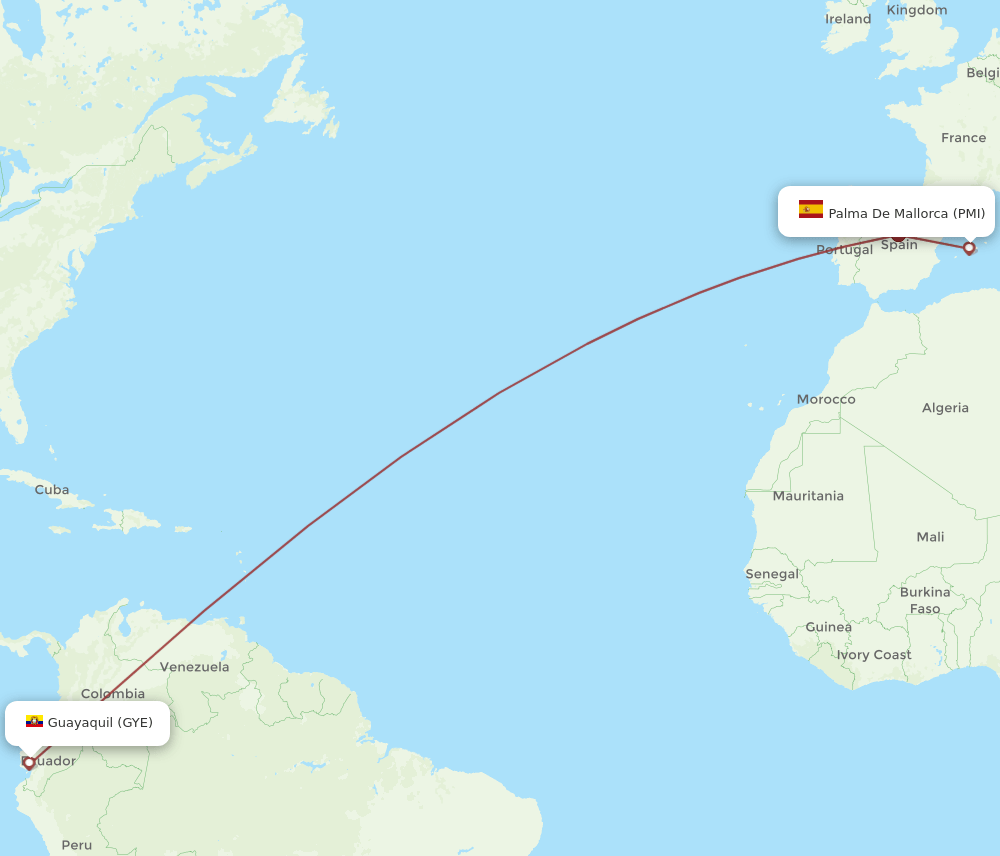 GYE-PMI flight routes