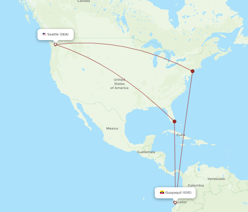 GYE-SEA flight routes