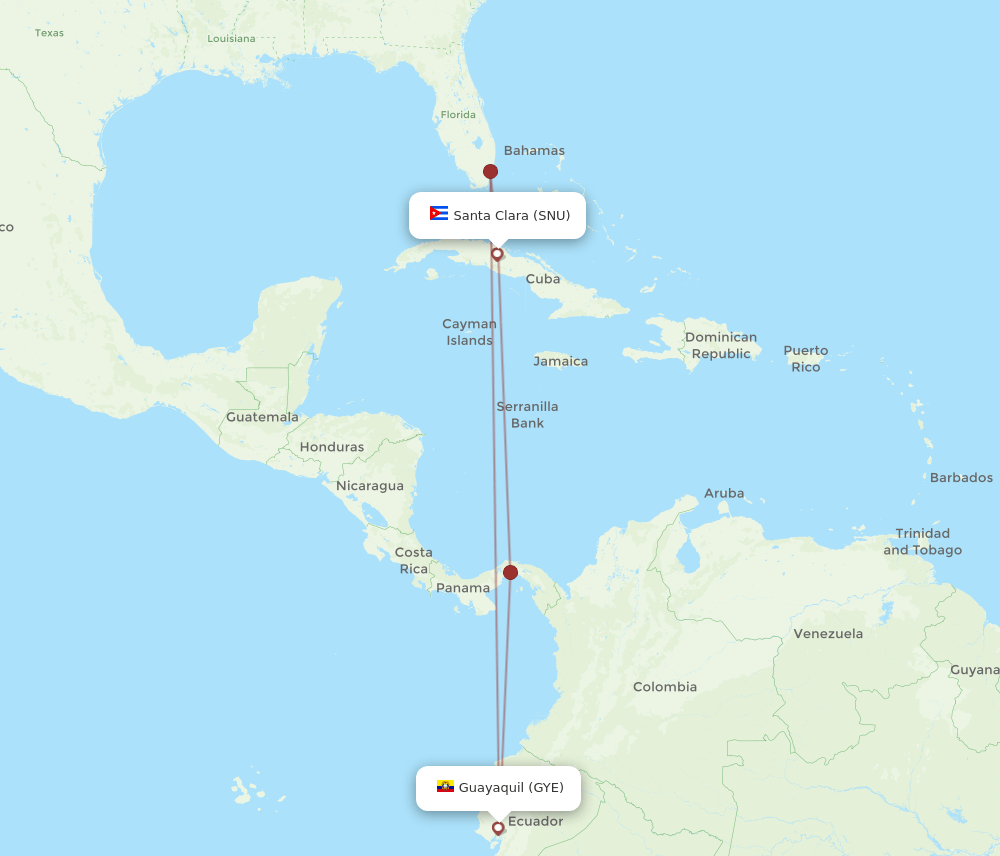 GYE-SNU flight routes