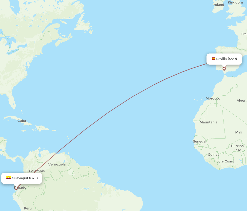 GYE-SVQ flight routes