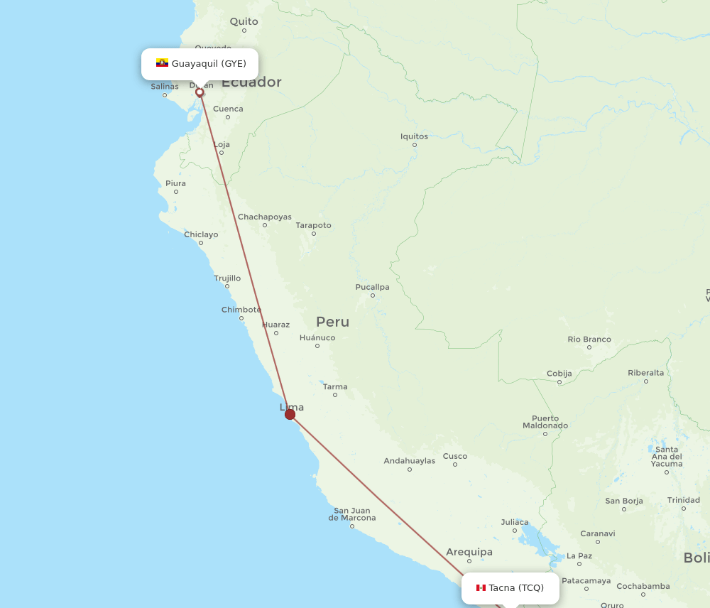 GYE-TCQ flight routes