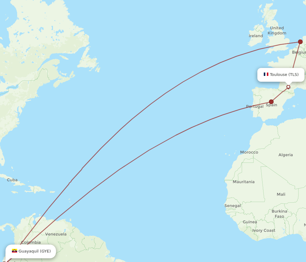 GYE-TLS flight routes
