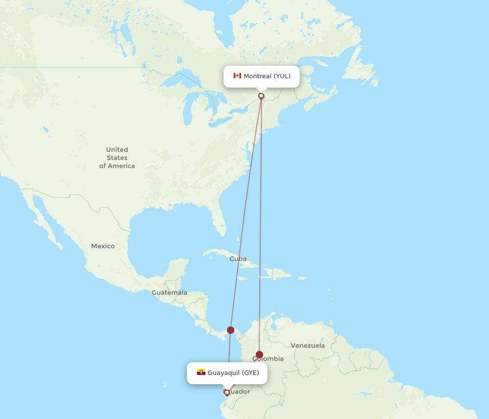 GYE-YUL flight routes