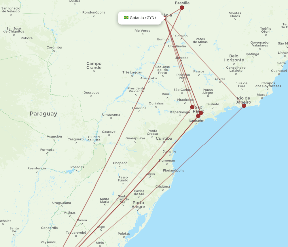 GYN-AEP flight routes
