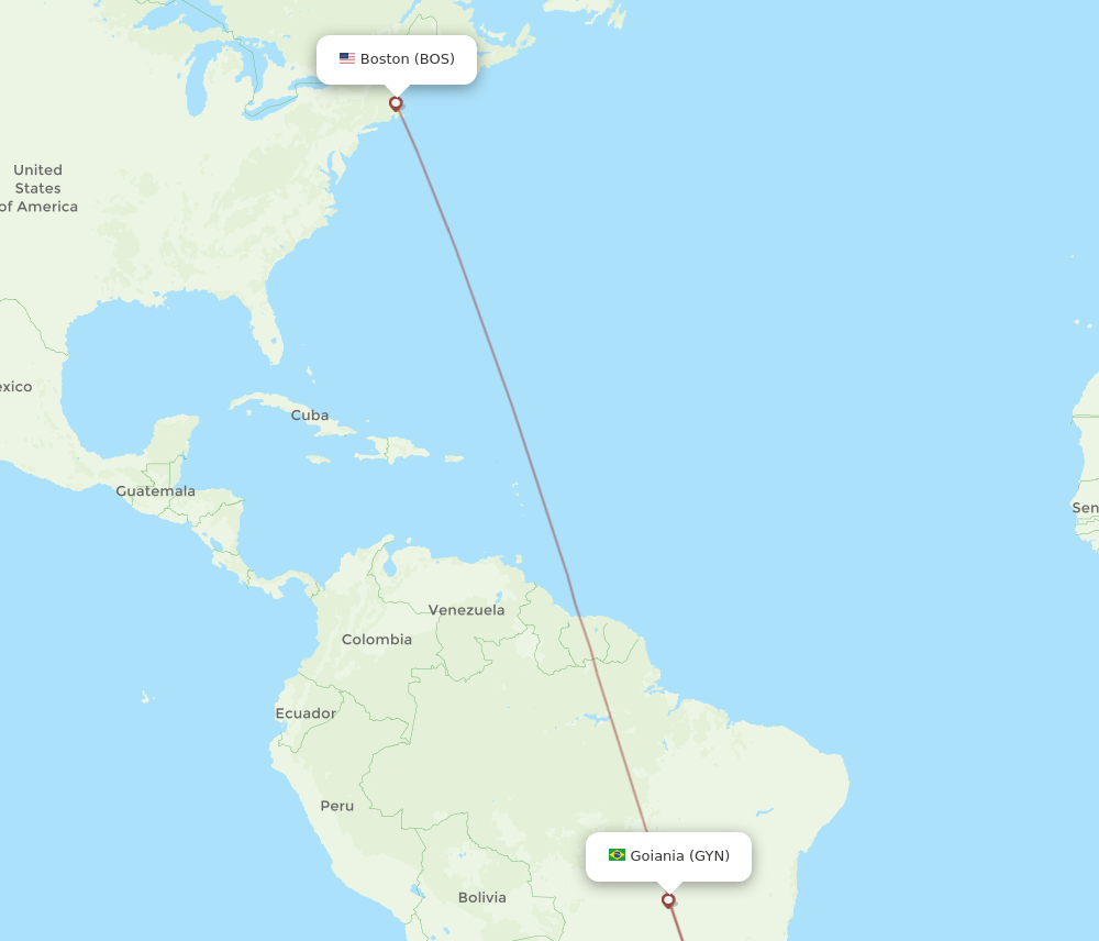 GYN-BOS flight routes