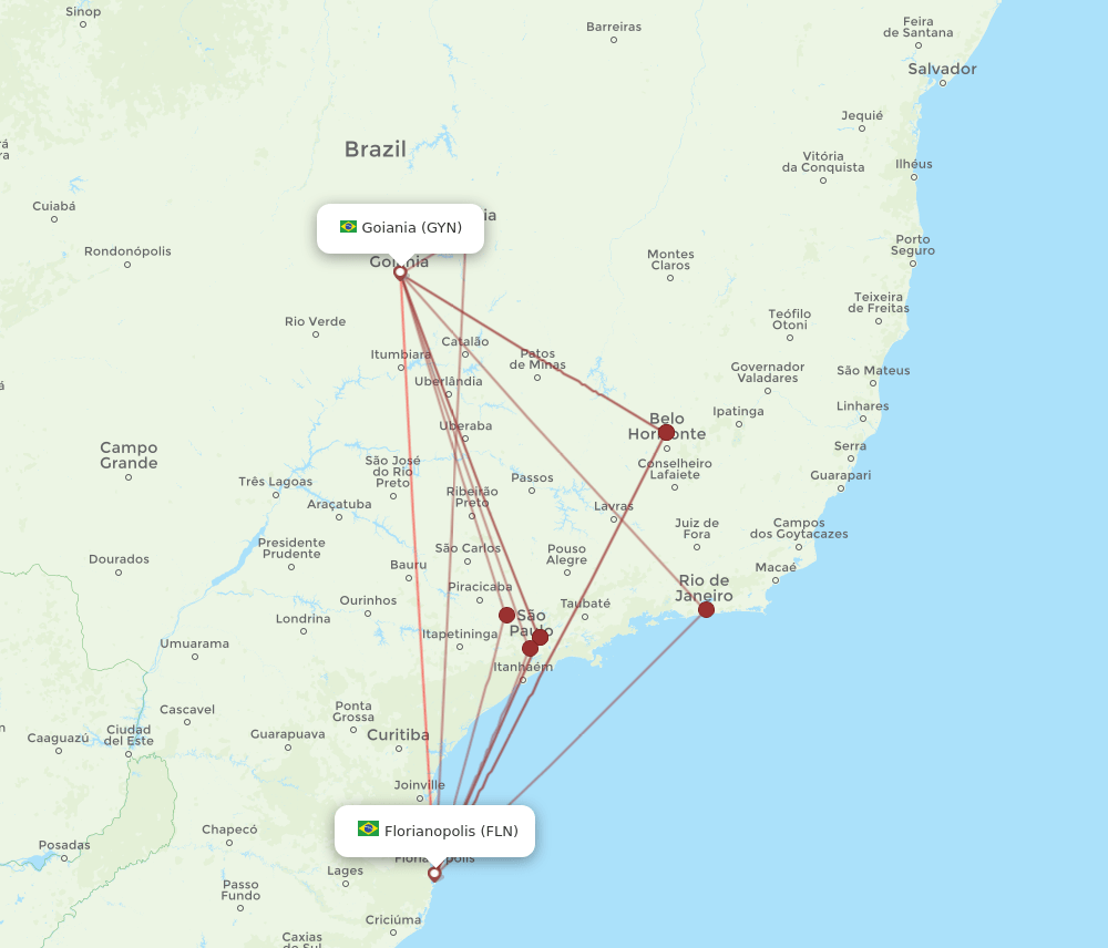 GYN-FLN flight routes