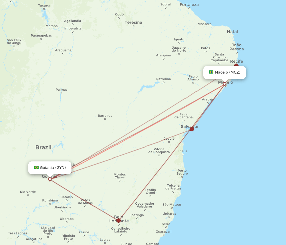GYN-MCZ flight routes