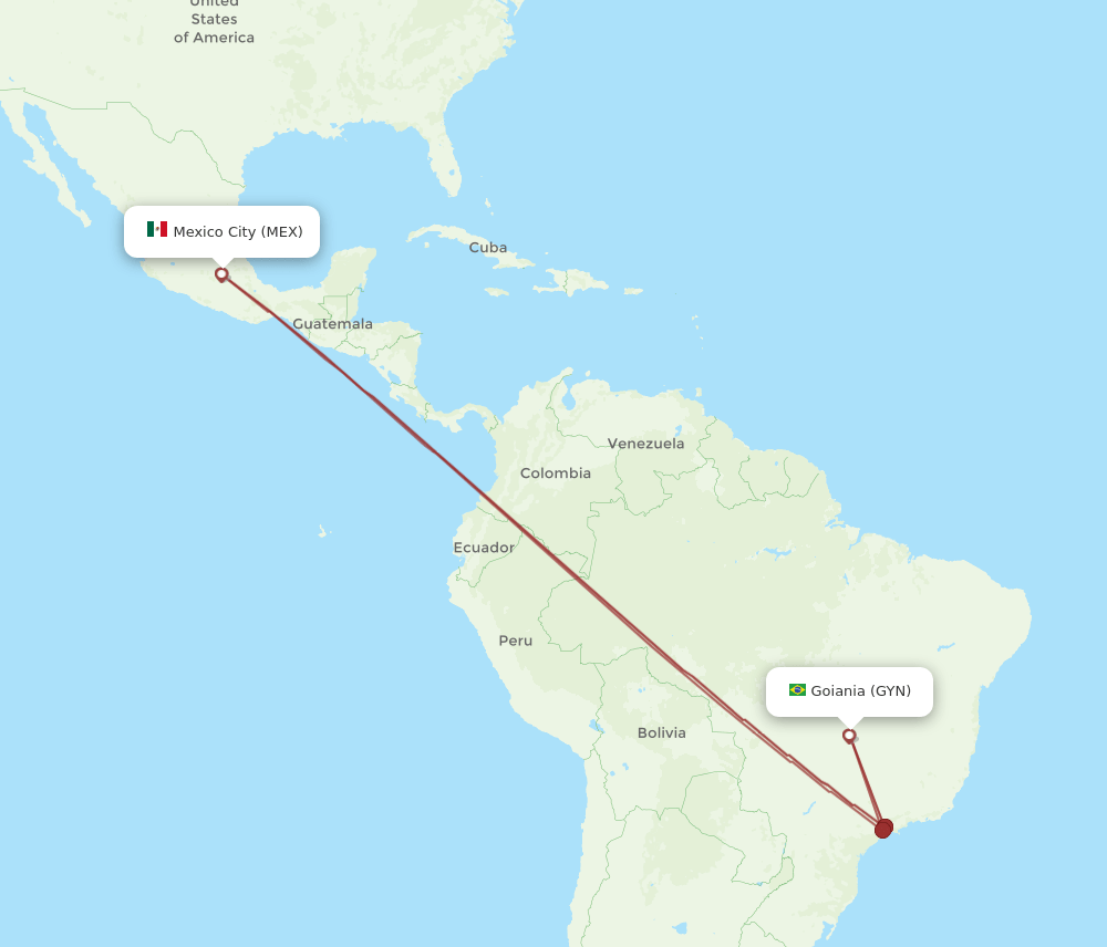 GYN-MEX flight routes