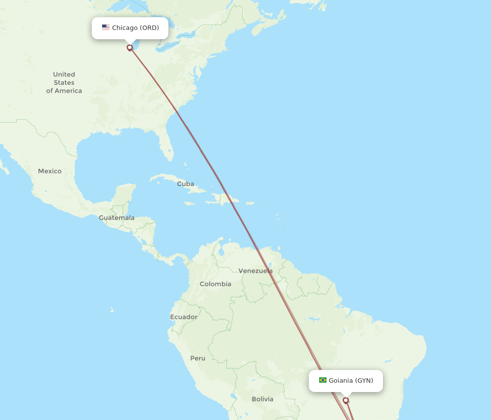 GYN-ORD flight routes