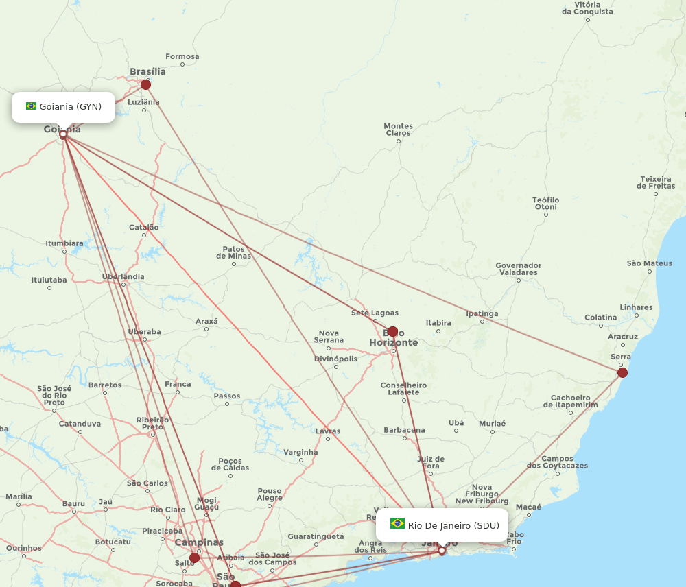 GYN-SDU flight routes