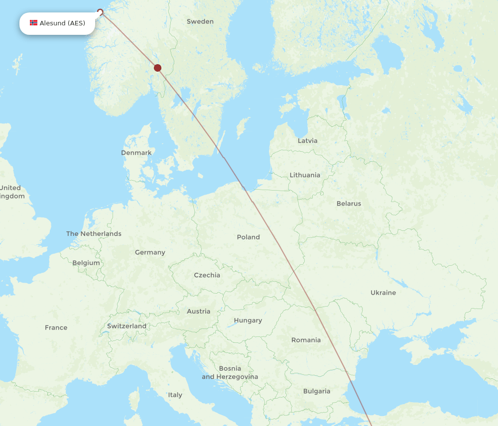 GZP-AES flight routes