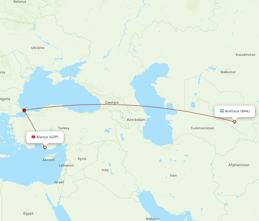 GZP-BHK flight routes