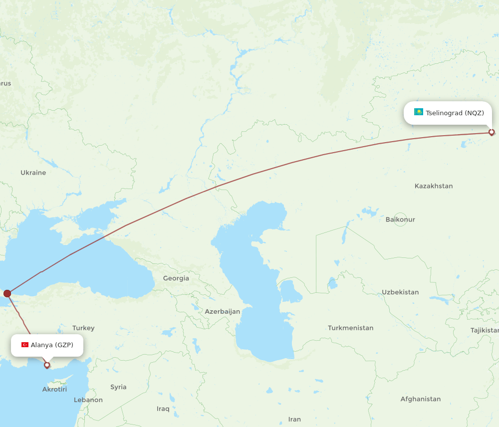 GZP-NQZ flight routes