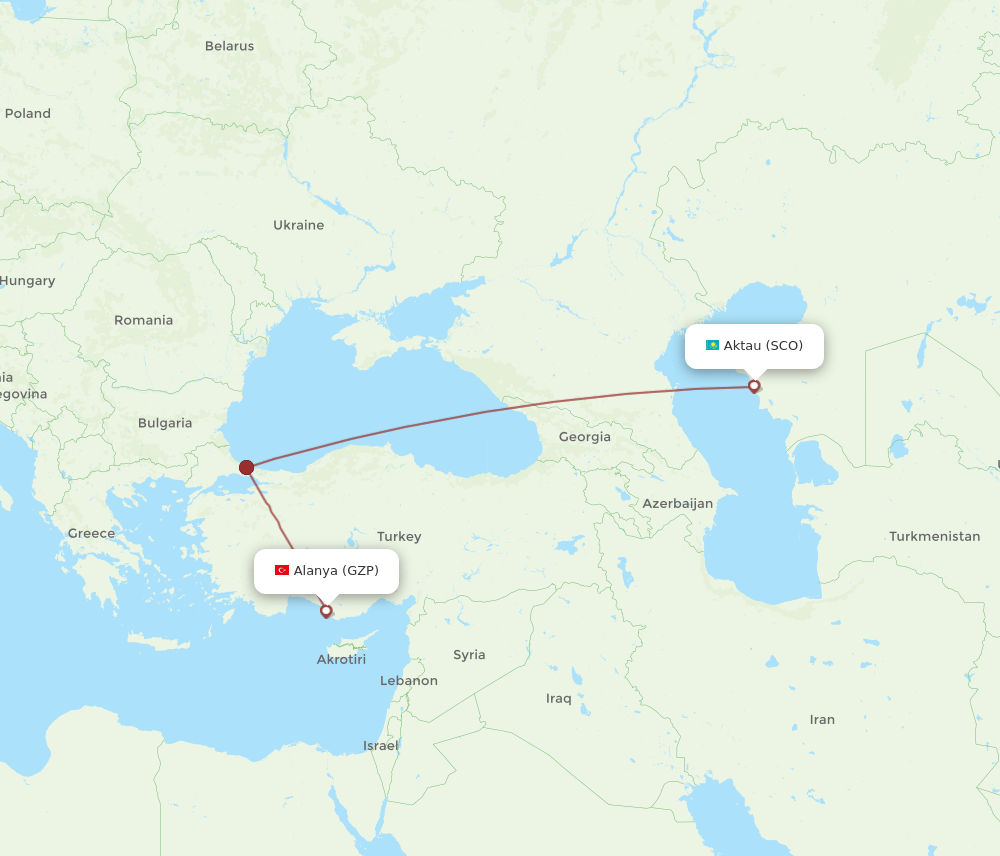 GZP-SCO flight routes