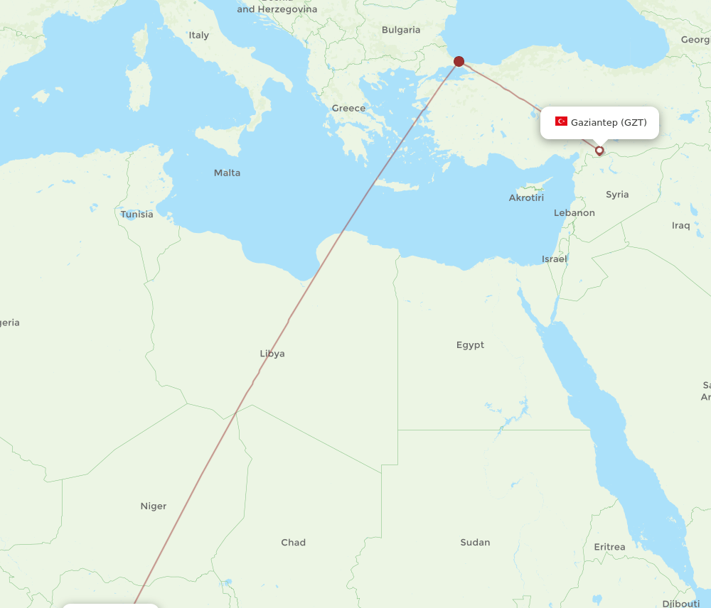 GZT-ABV flight routes