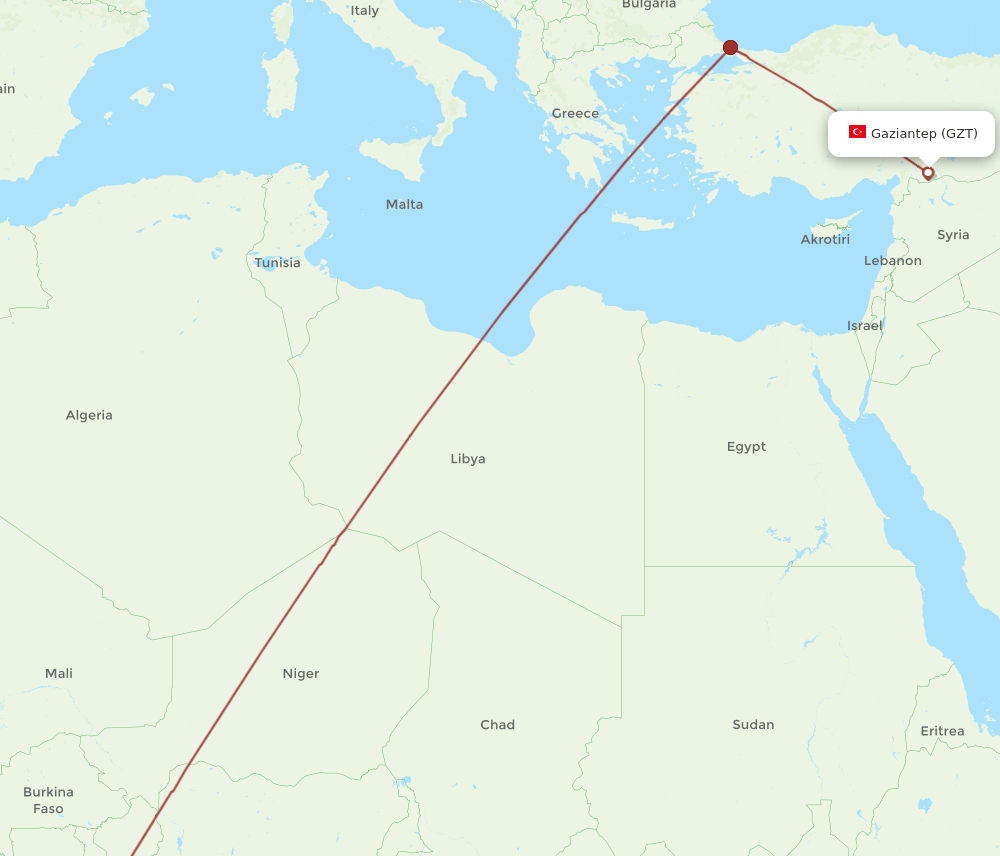 GZT-ACC flight routes