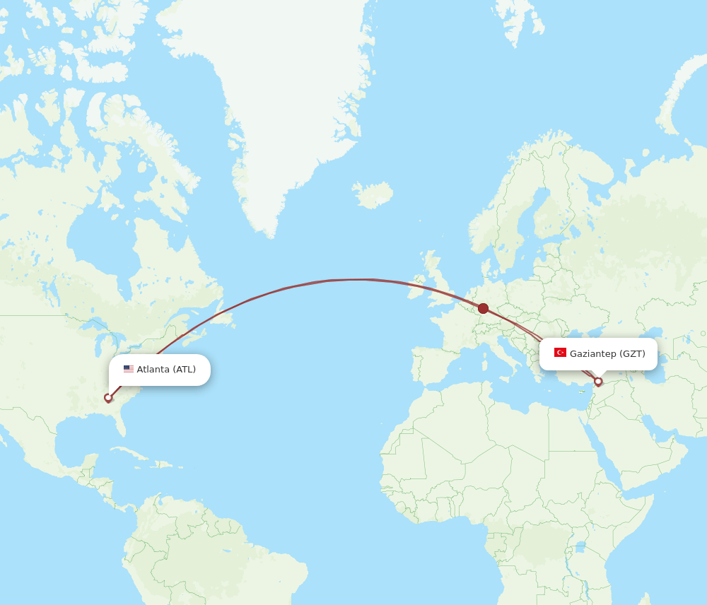 GZT-ATL flight routes