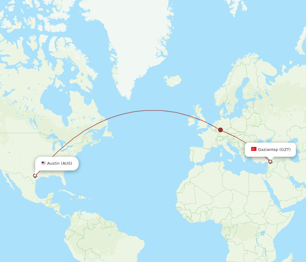 GZT-AUS flight routes