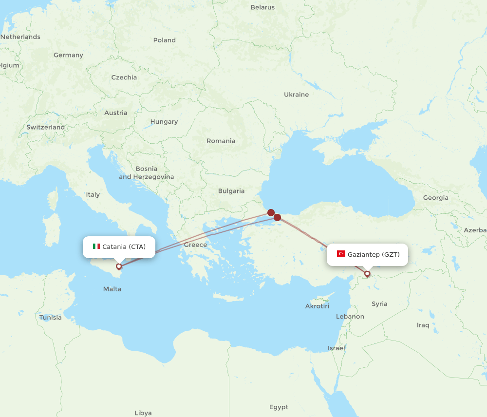 GZT-CTA flight routes