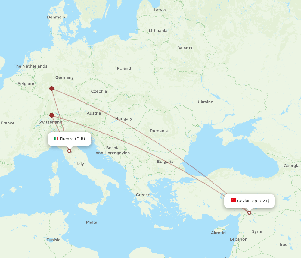 GZT-FLR flight routes