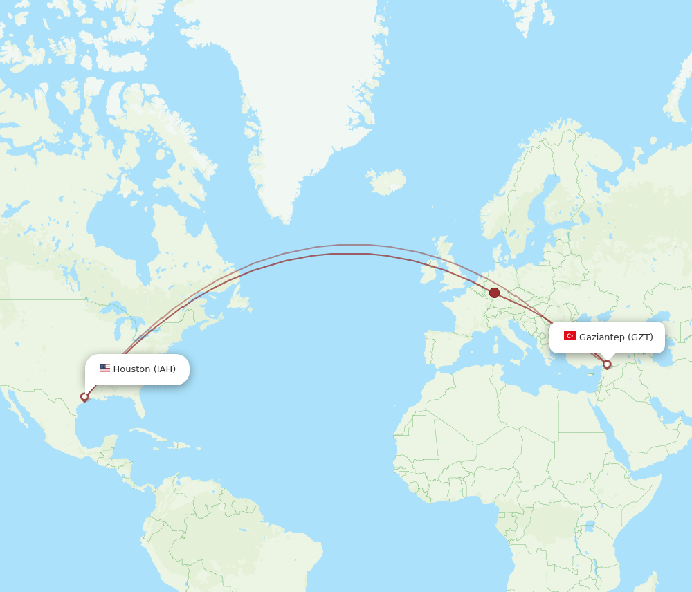 GZT-IAH flight routes