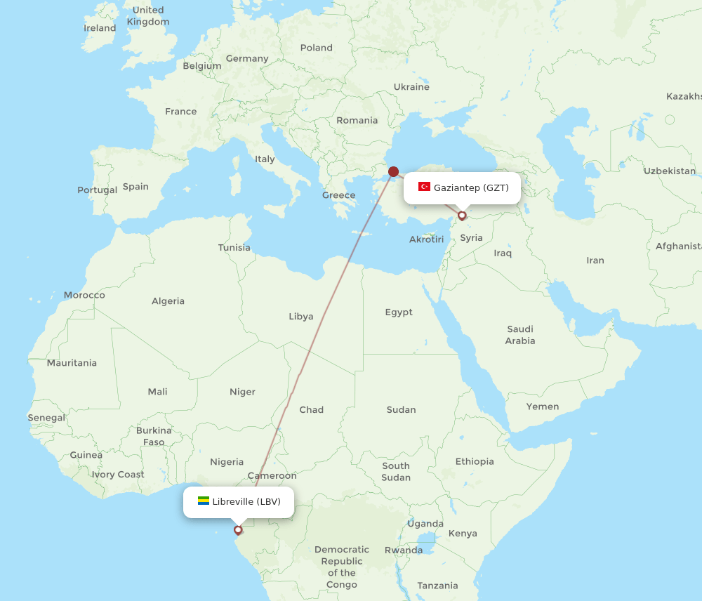 GZT-LBV flight routes