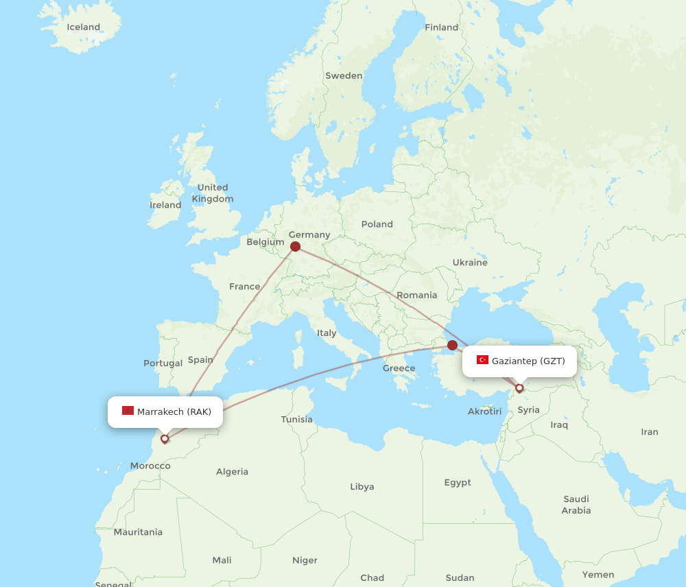 GZT-RAK flight routes