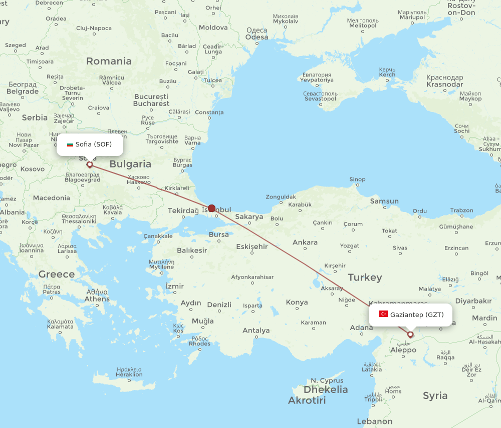 GZT-SOF flight routes