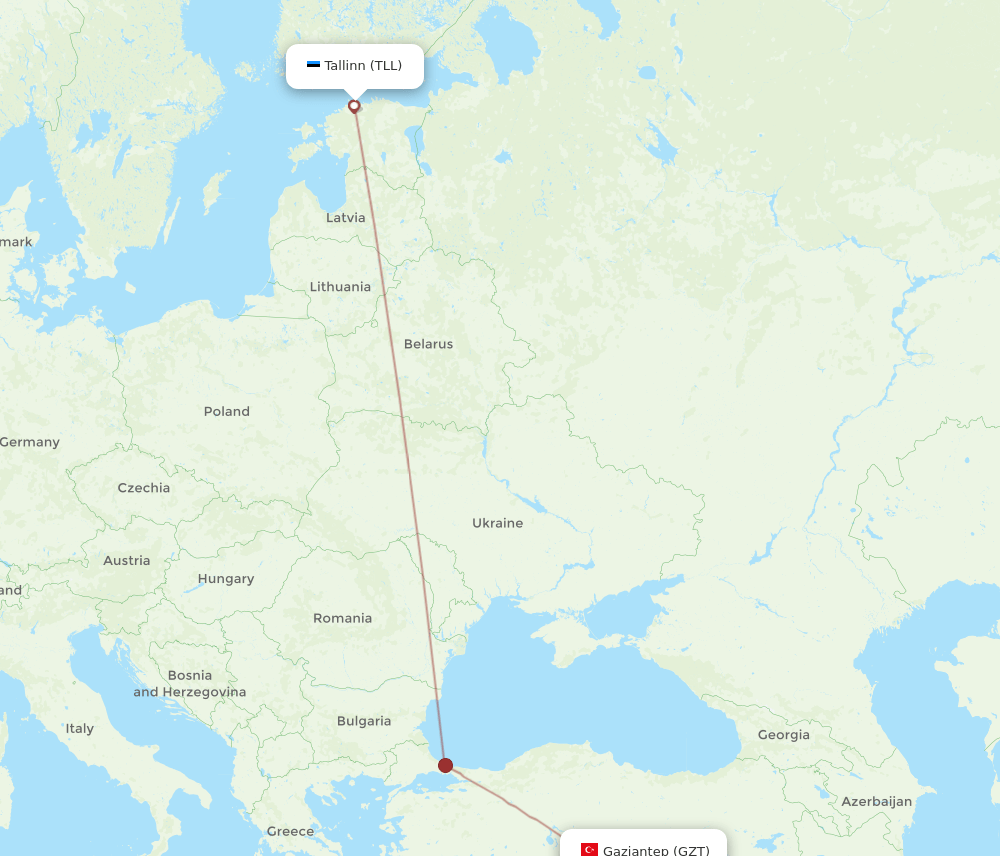 GZT-TLL flight routes