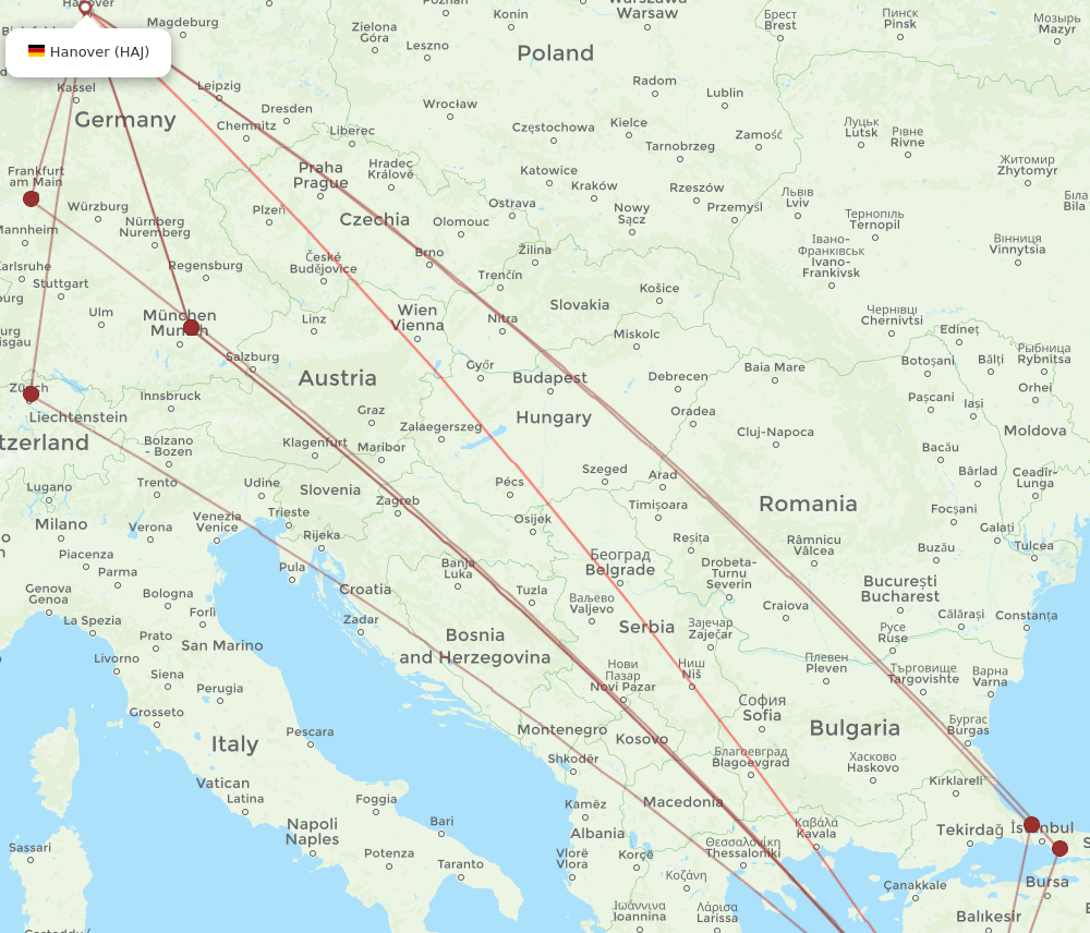 HAJ to BJV flights and routes map