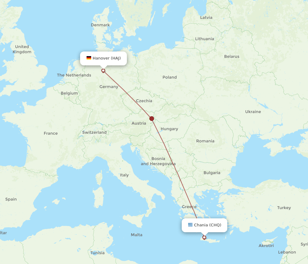 HAJ-CHQ flight routes
