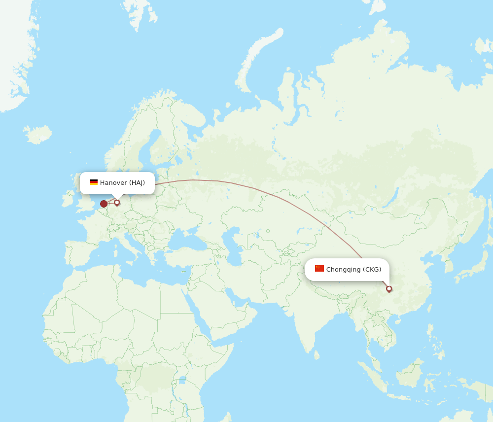HAJ-CKG flight routes