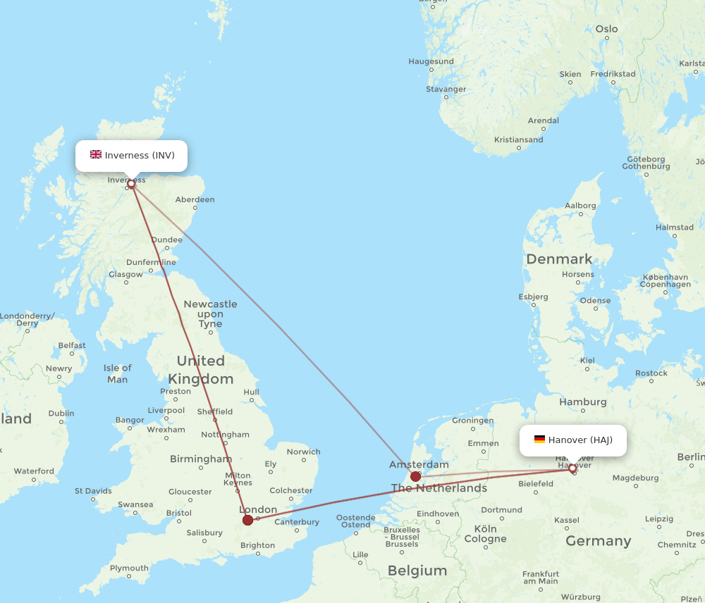 HAJ-INV flight routes