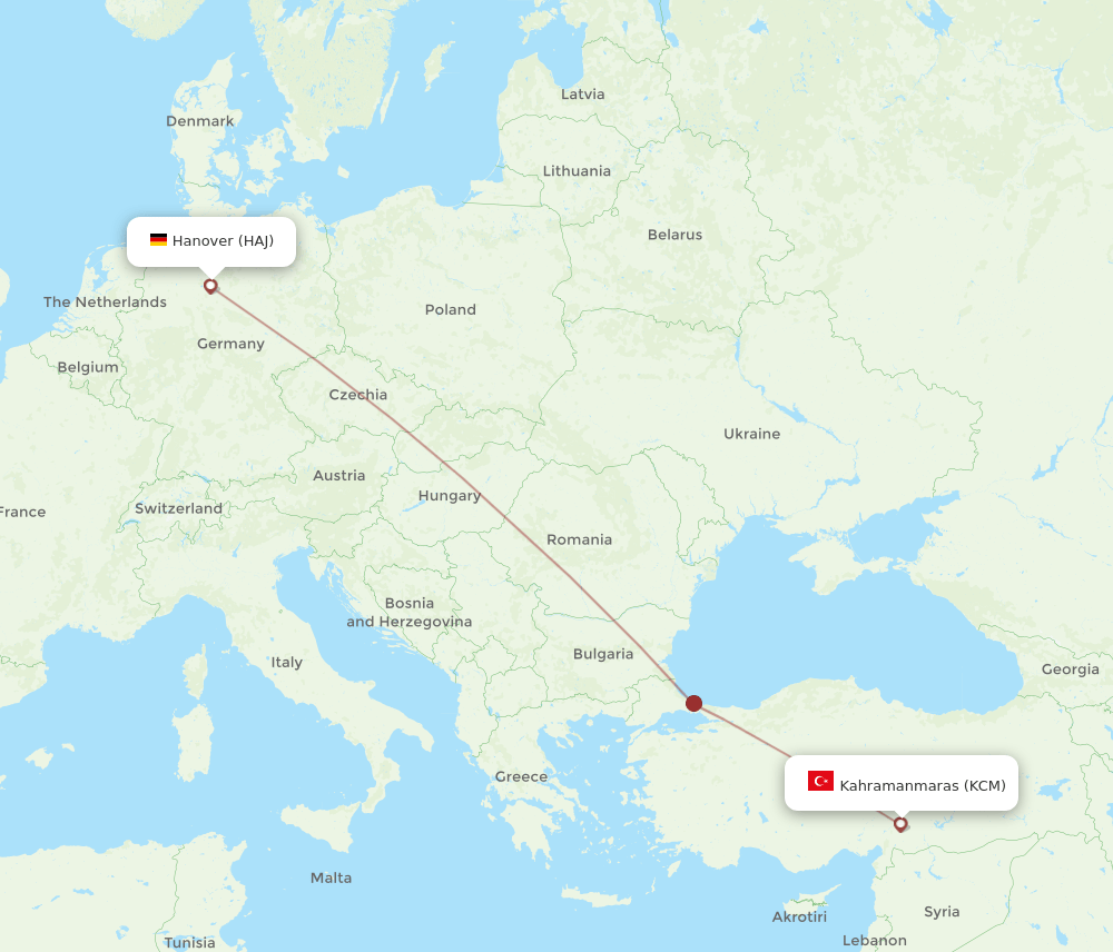 HAJ-KCM flight routes