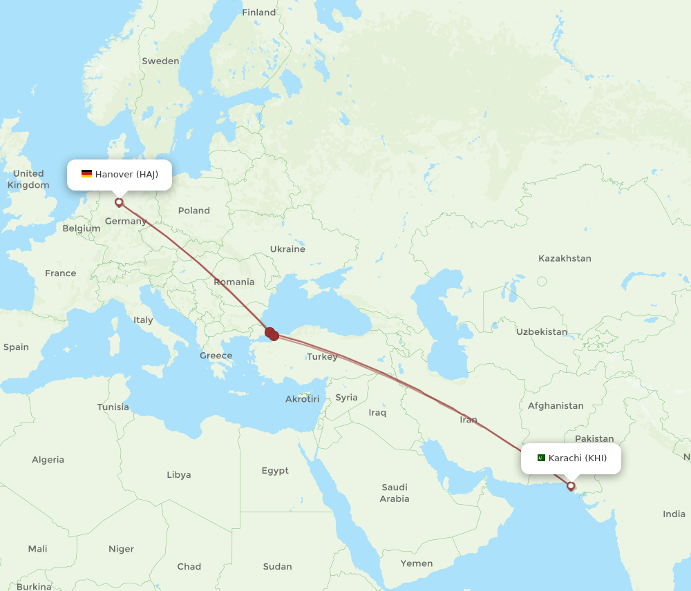 HAJ-KHI flight routes