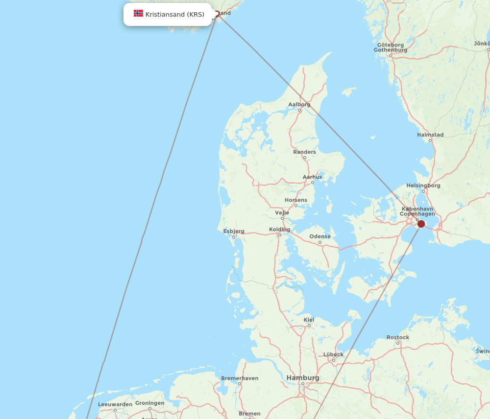 HAJ-KRS flight routes