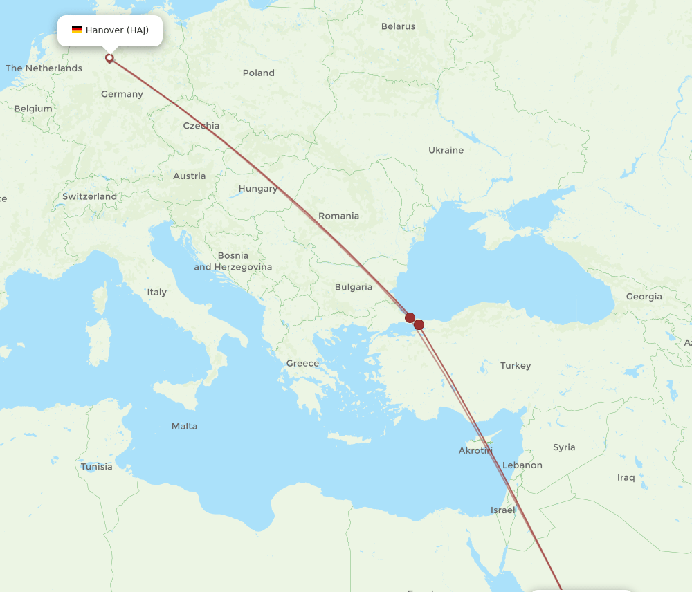 HAJ-MED flight routes