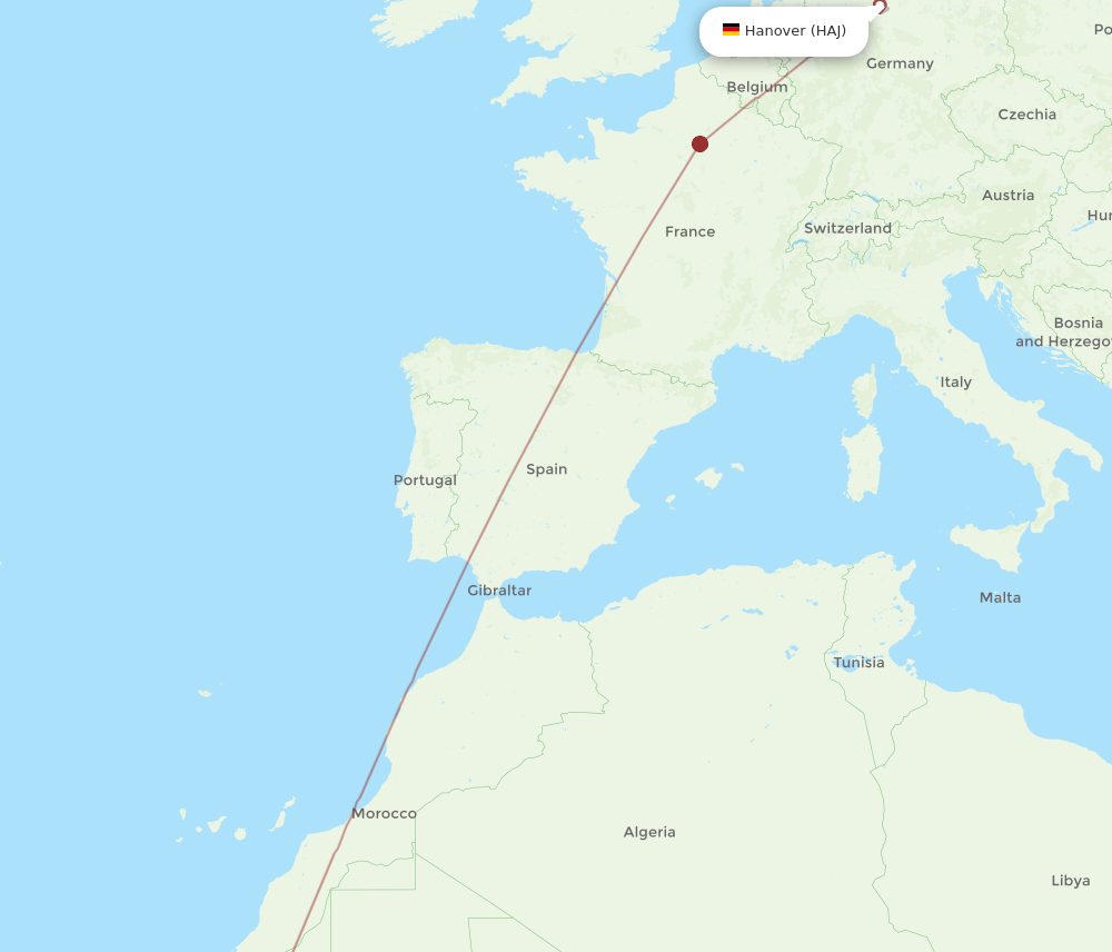 HAJ-NKC flight routes