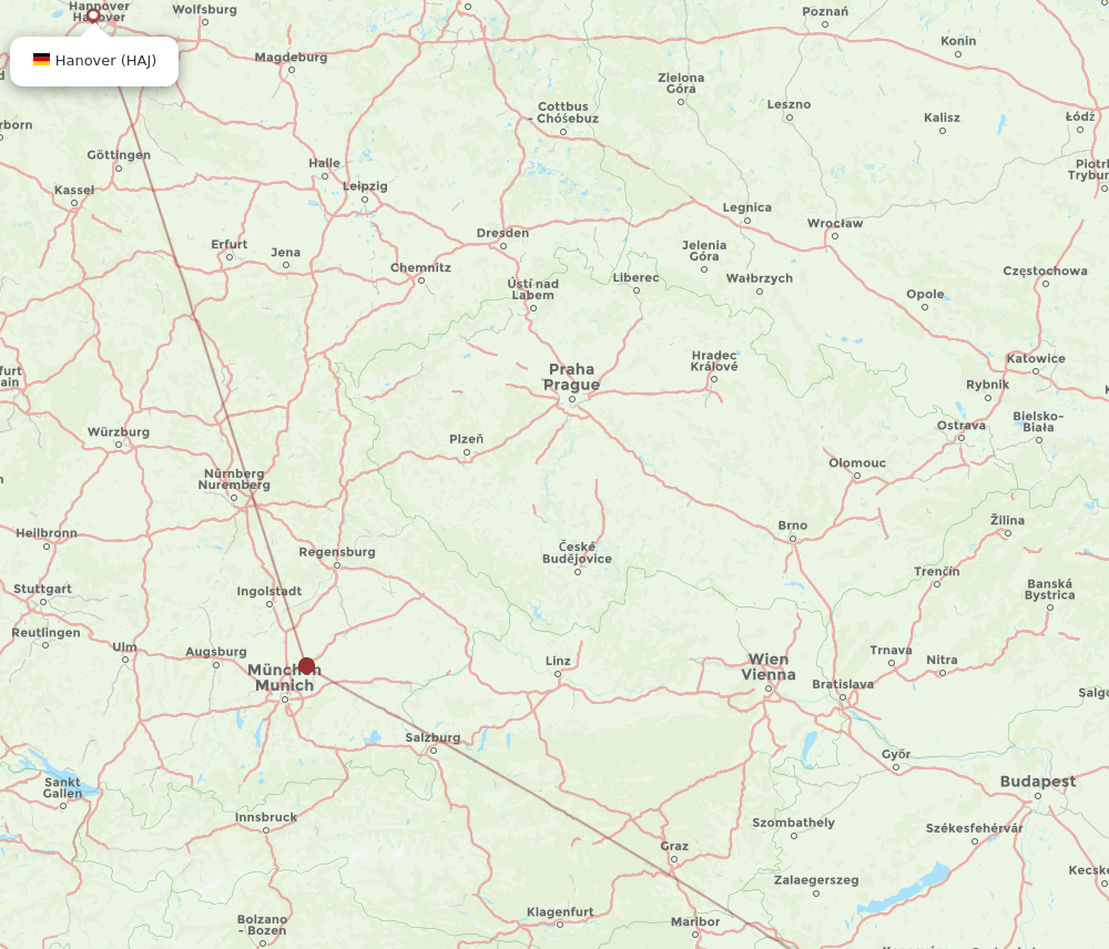 HAJ to OSI flights and routes map