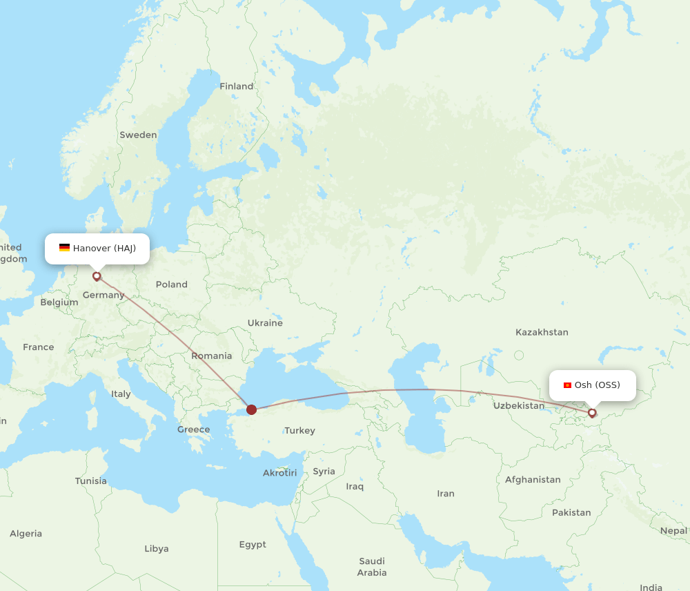 HAJ-OSS flight routes