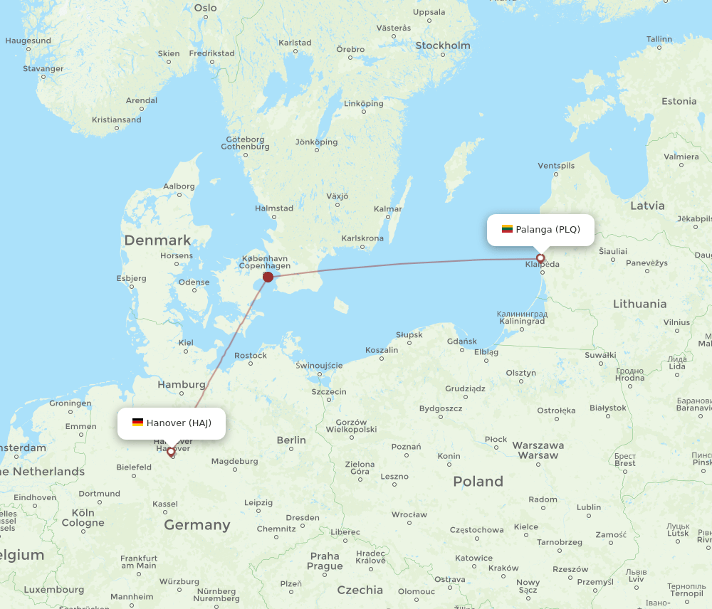 HAJ to PLQ flights and routes map