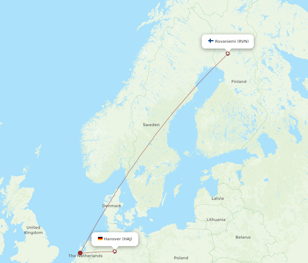 HAJ-RVN flight routes
